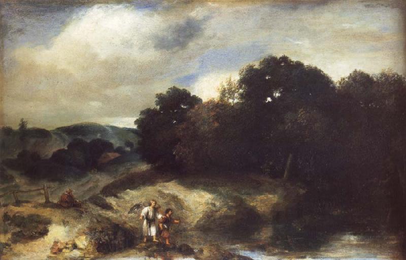 Jan lievens A Landscape with Tobias and the Angel Norge oil painting art